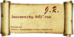 Jeszenszky Rózsa névjegykártya