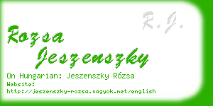 rozsa jeszenszky business card