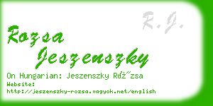 rozsa jeszenszky business card